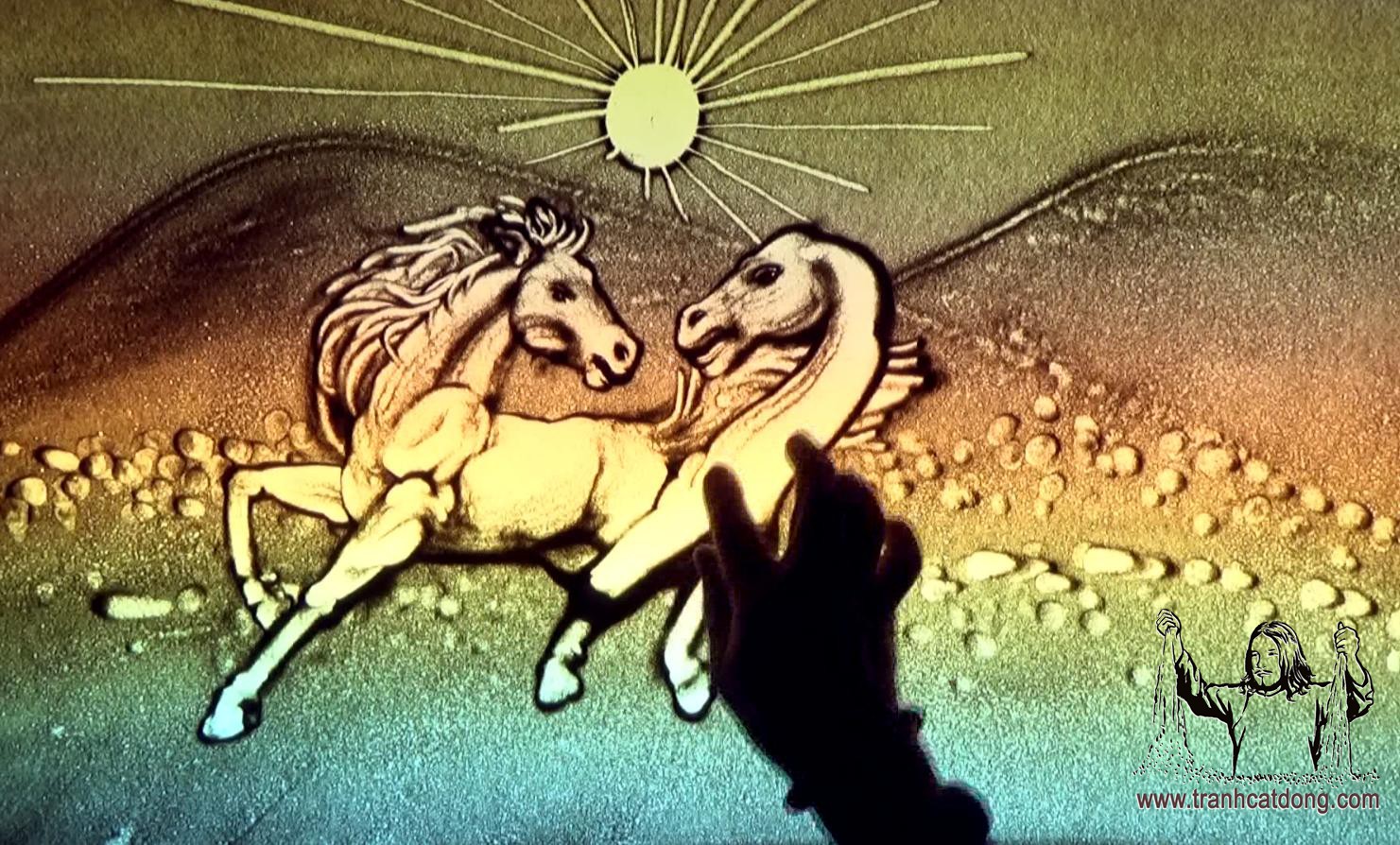 Vẽ tranh cát Bính Ngọ 2026