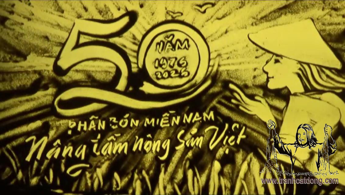 Tranh cát kỷ niệm 50 năm công ty Phân Bón Miền Nam